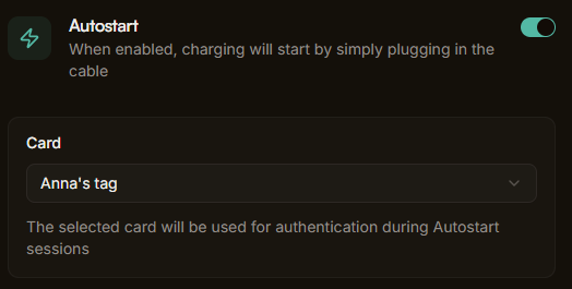 Charger auto-start settings