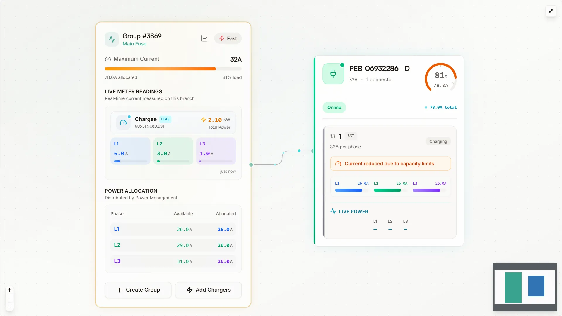 Plugchoice Power Management drag-and-drop configuration