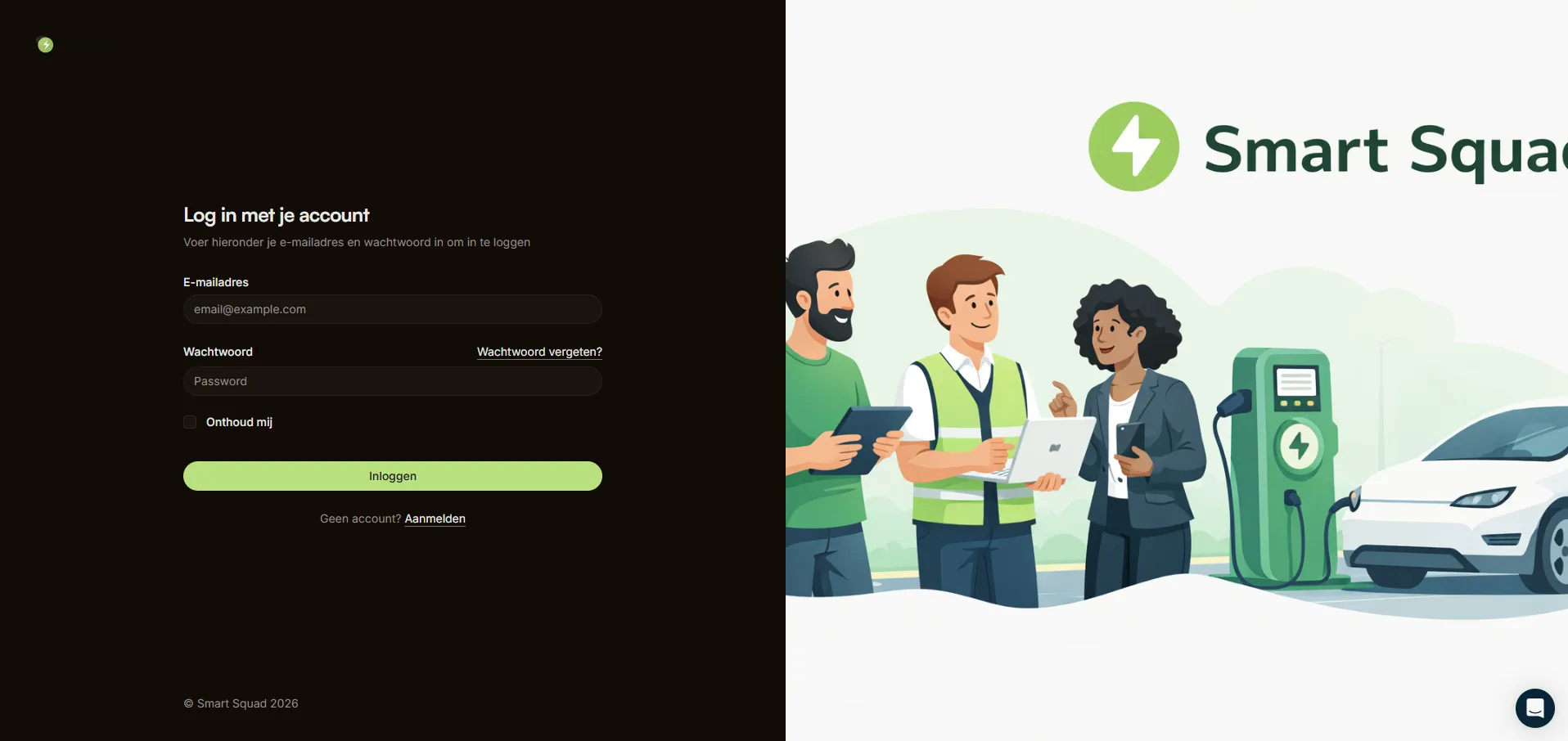 White-labeled login page example