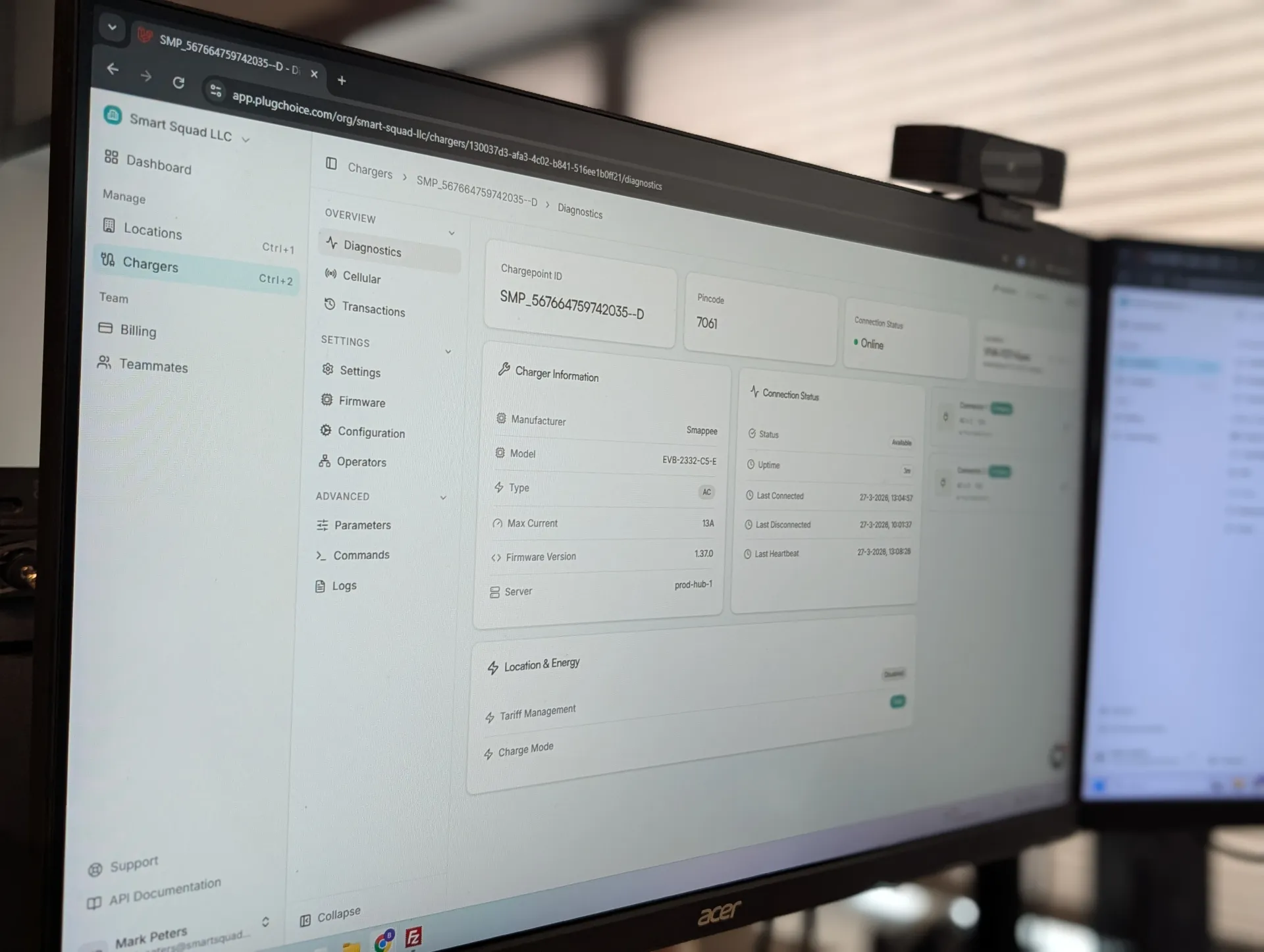 Plugchoice platform screens overview
